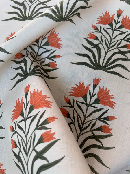 Lily Fabric SAMPLE | Colour: Orange