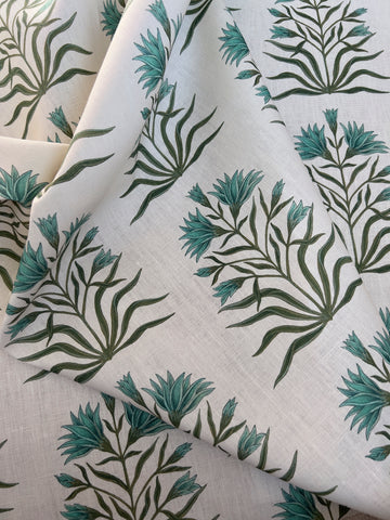 Designer Lily Fabric SAMPLE | Colour: Malachite
