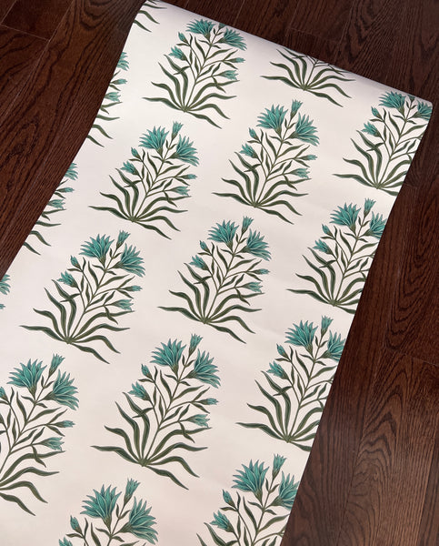 Lily Non Woven Wallpaper SAMPLE A4 size (approx) | Colour: Malachite