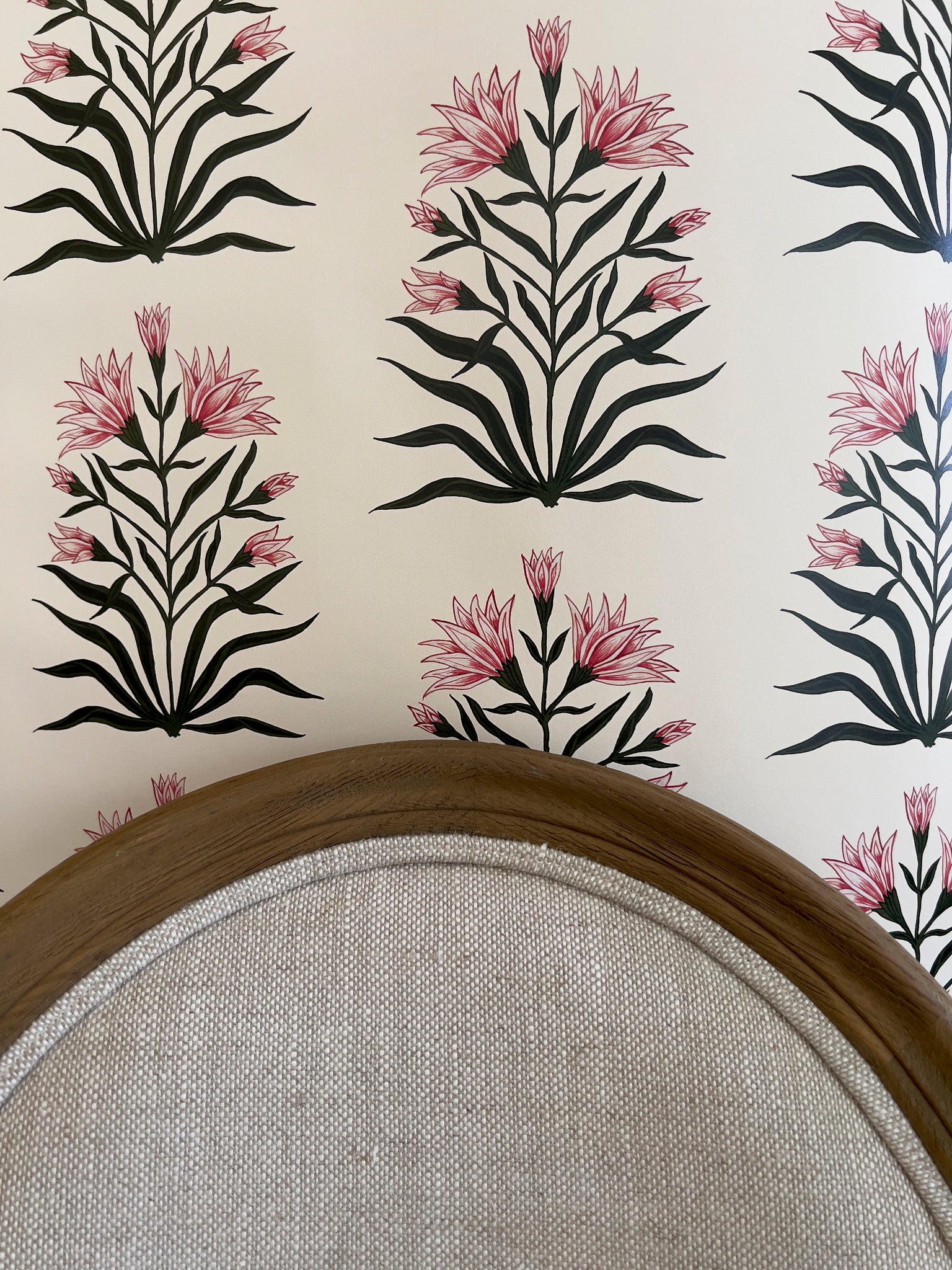 Lily Non Woven Wallpaper SAMPLE A4 size (approx) | Colour: Spinel Red