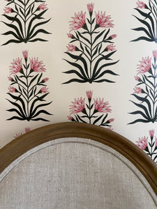 Lily Non Woven Wallpaper SAMPLE A4 size (approx) | Colour: Spinel Red