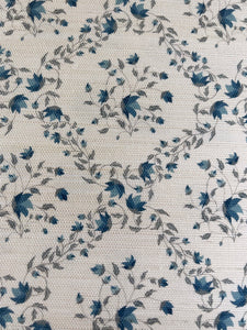 Rama Sisal Grasscloth wall covering A4 size (approx) SAMPLE | Colour: Indigo Blue