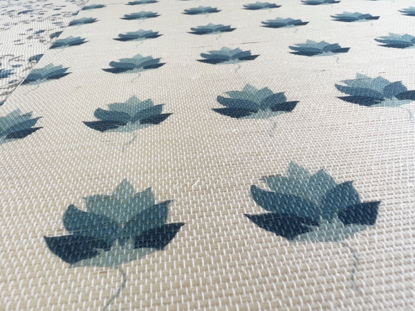 Designer Kashi Sisal Grasscloth SAMPLE | Colour: Indigo Blue