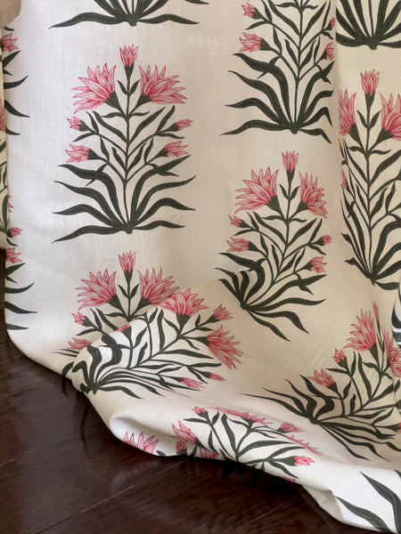 Designer Lily Fabric SAMPLE | Colour: Spinel Red