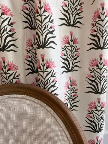 Designer Lily Fabric SAMPLE | Colour: Spinel Red