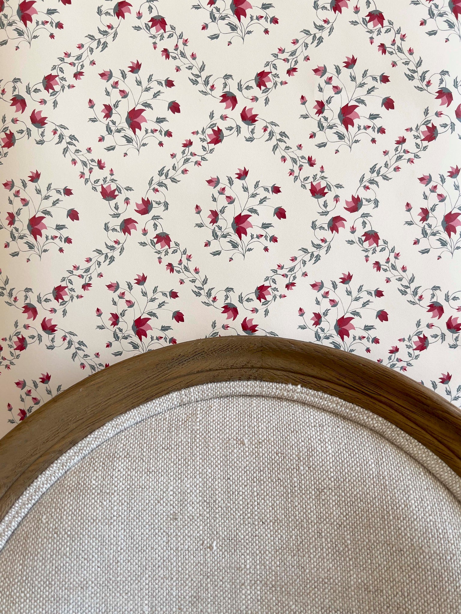 Rama Non Woven Wallpaper SAMPLE A4 size (approx) | Colour: Spinel Red
