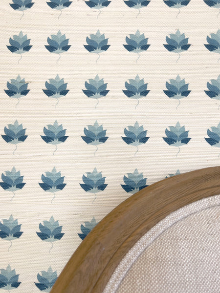 Kashi Sisal Grasscloth wall covering A4 size (approx) SAMPLE | Colour: Indigo Blue