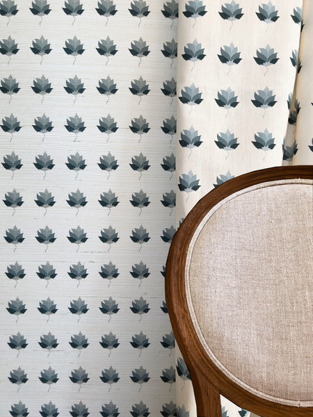 Designer Kashi Sisal Grasscloth | Colour: Indigo Grey