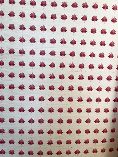Designer Kashi Sisal Grasscloth SAMPLE | Colour: Spinel Red