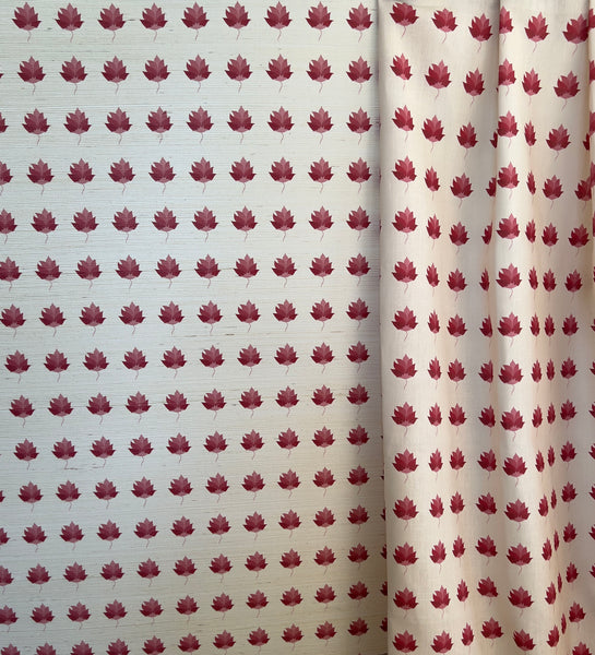 Kashi Sisal Grasscloth wall covering A4 size (approx) SAMPLE | Colour: Spinel Red