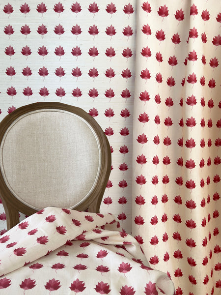 Designer Kashi Sisal Grasscloth SAMPLE | Colour: Spinel Red