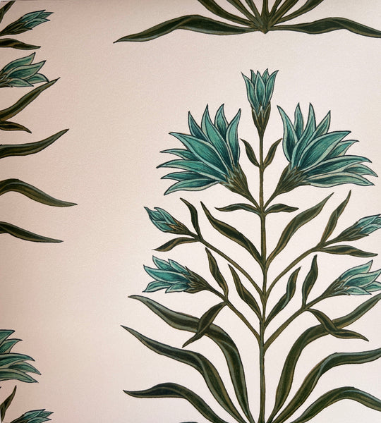Lily Non Woven Wallpaper SAMPLE A4 size (approx) | Colour: Malachite