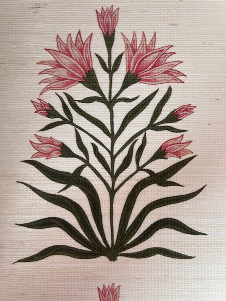 Lily Sisal Grasscloth Natural wall covering A4 size (approx) SAMPLE | Colour: Spinel Red