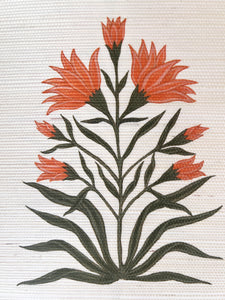 Lily Sisal Grasscloth Natural wall covering A4 size (approx) SAMPLE | Colour: Orange