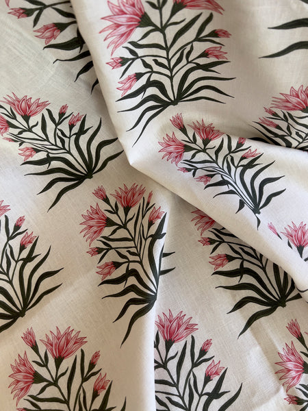 Designer Lily Fabric SAMPLE | Colour: Spinel Red
