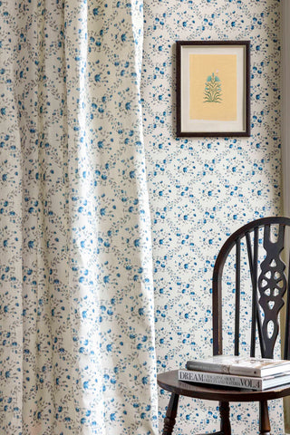Designer Rama Fabric SAMPLE | Colour: Indigo Blue