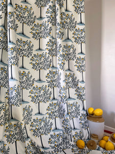 Designer Lemon Grove Fabric | Colour: Blue