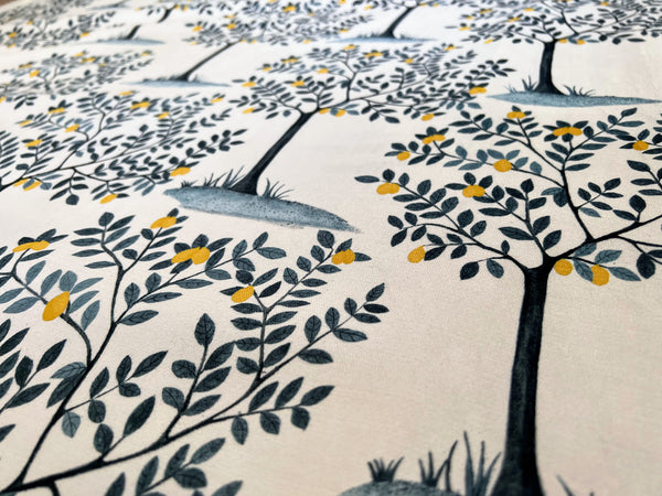 Designer Lemon Grove Fabric SAMPLE | Colour: Blue