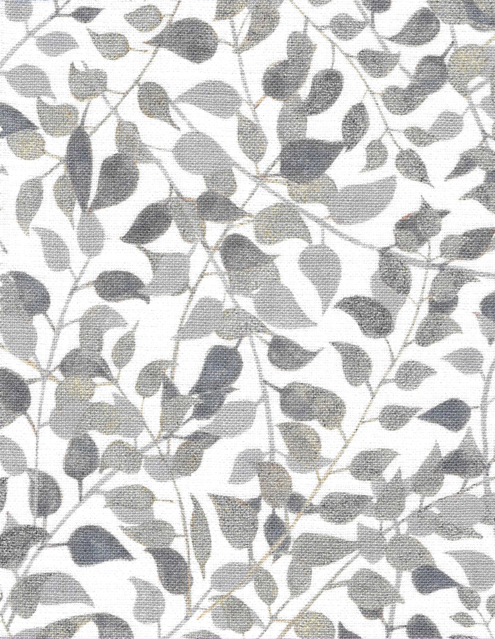 Designer Confetti Leaves fabric SAMPLE | Colour: Indigo Grey