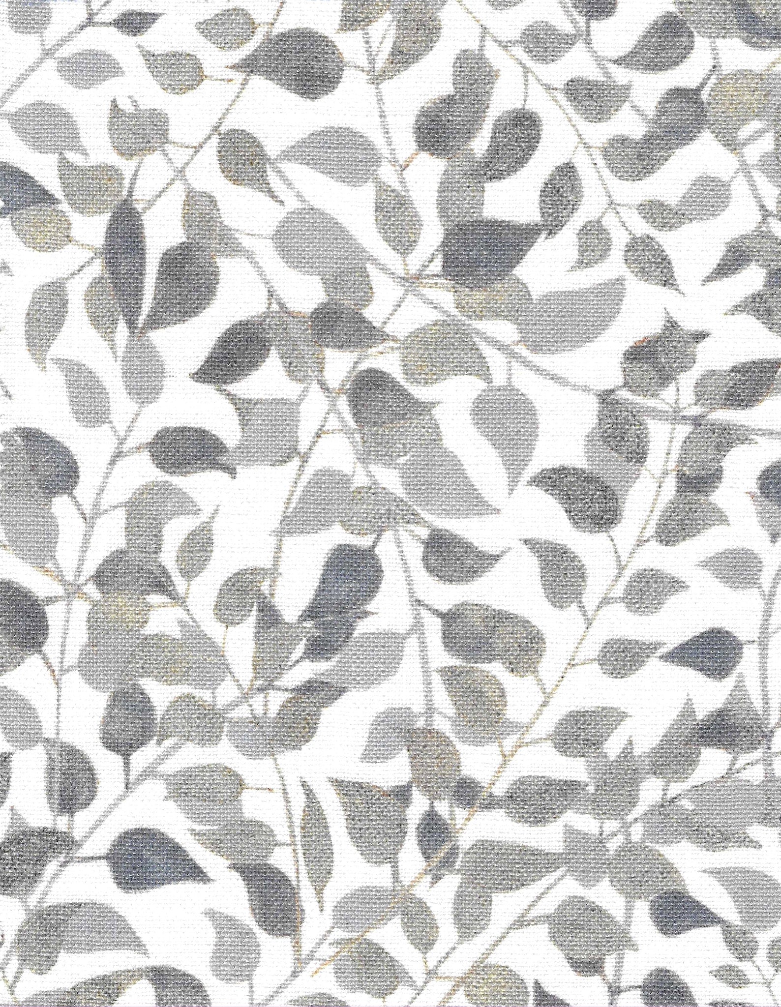 Designer Confetti Leaves fabric | Colour: Indigo Grey