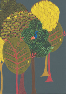 Enchanted (small scale) Wallpaper SAMPLE A4 size (approx) | Colour: Midnight Blue