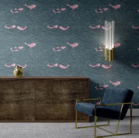 Designer Harmony wallpaper SAMPLE | Colour: Indigo Blue