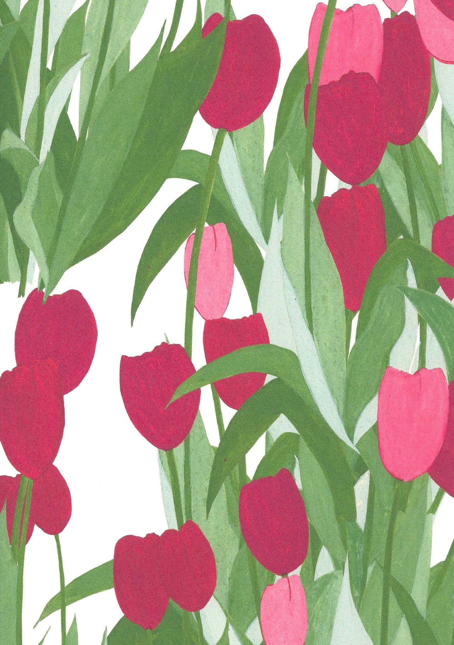 In Bloom Wallpaper sample A4 size (approx) | Colour: Spinel Red