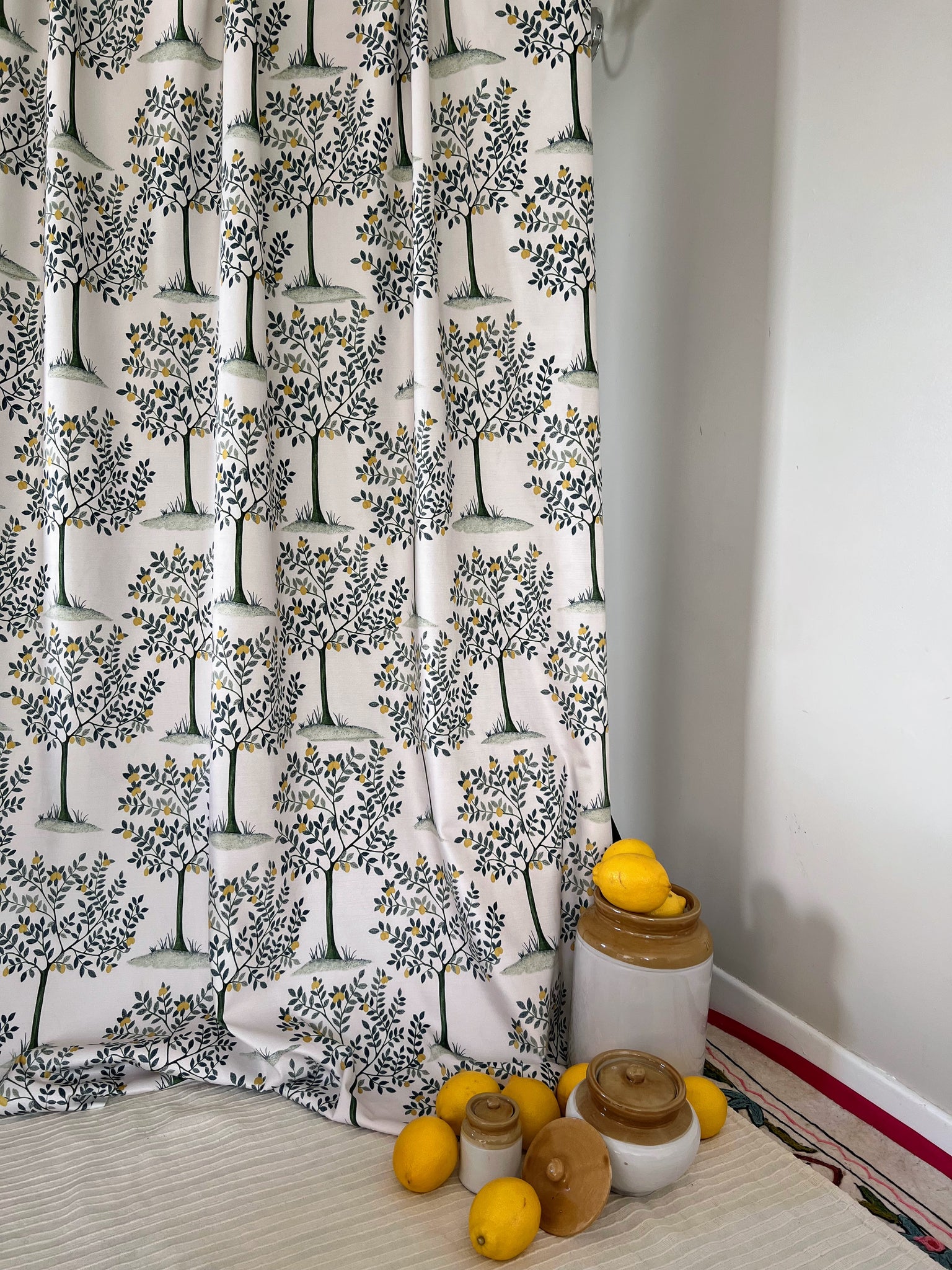 Designer Lemon Grove Fabric SAMPLE | Colour: Green