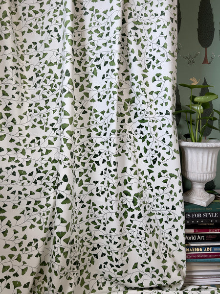 Designer Gingko Leaves Fabric SAMPLE | Colour: Green