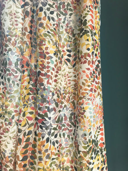 Designer Confetti Leaves Fabric | Colour: Natural
