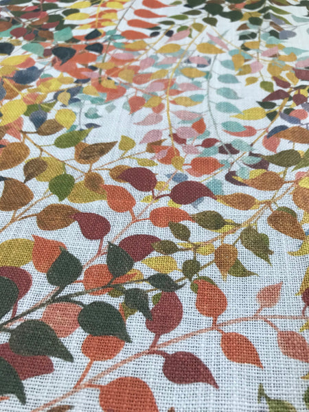 Designer Confetti Leaves Fabric | Colour: Natural