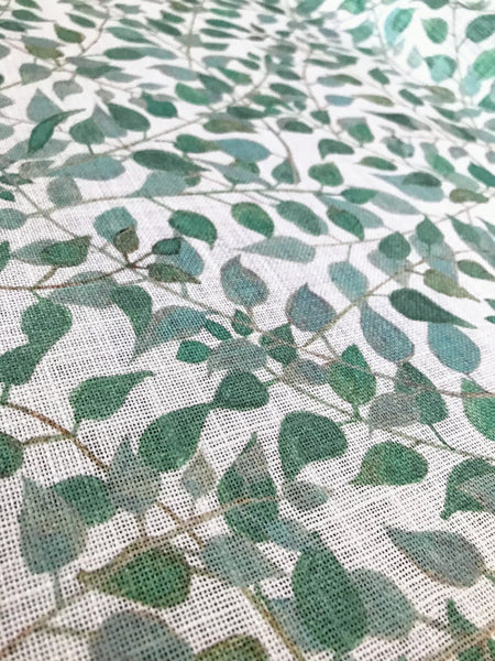 Designer Confetti Leaves Fabric | Colour: Malachite