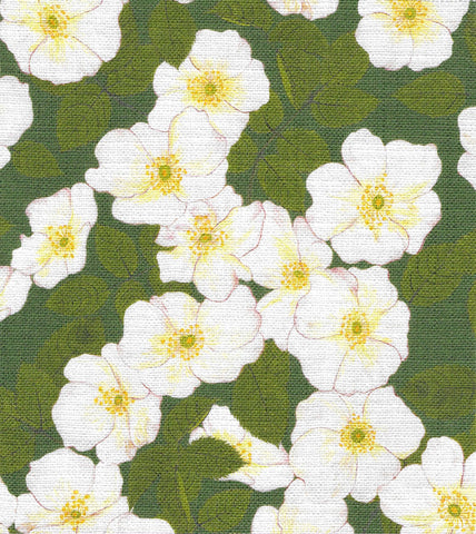 Designer Field Rosa Fabric | Colour: Fennel Green