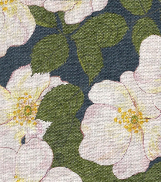 Designer Hedgegrow Rosa Fabric | Colour: Indigo Blue