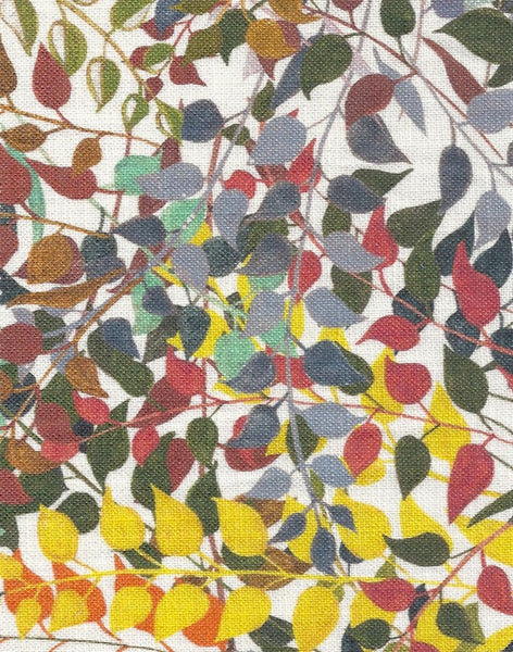 Designer Confetti Leaves Fabric | Colour: Natural