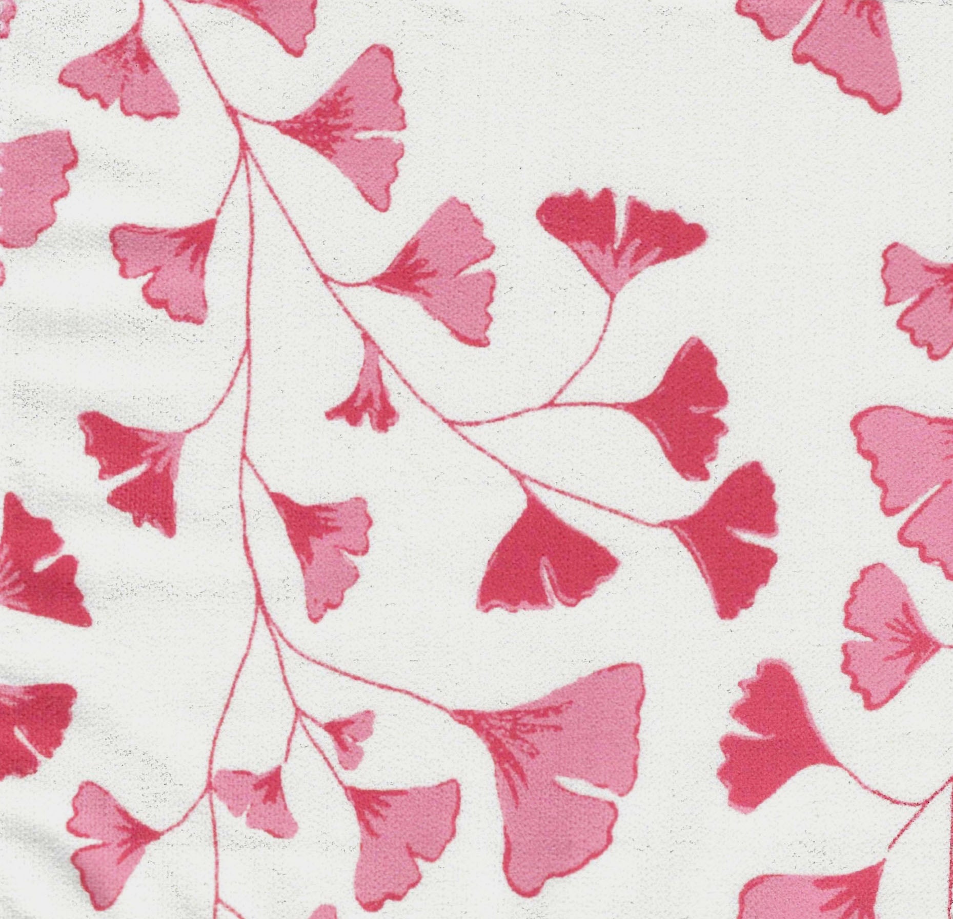 Ginkgo Leaves Fabric SAMPLE | Colour: Spinel Red
