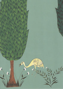 Tranquility Wallpaper SAMPLE A4 size (approx) | Colour: Asparagus Green