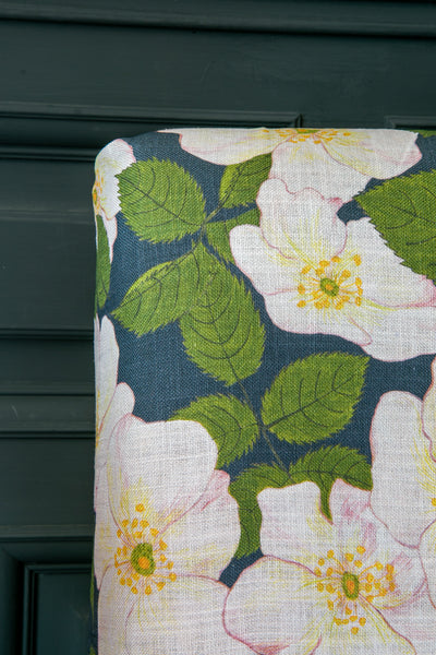 Designer Hedgegrow Rosa Fabric | Colour: Indigo Blue