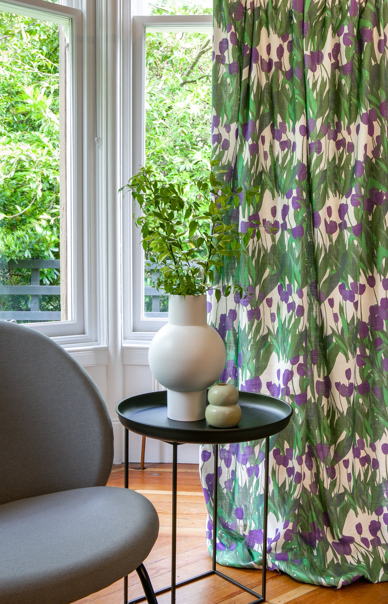 Designer In Bloom Fabric SAMPLE | Colour: Thistle Purple